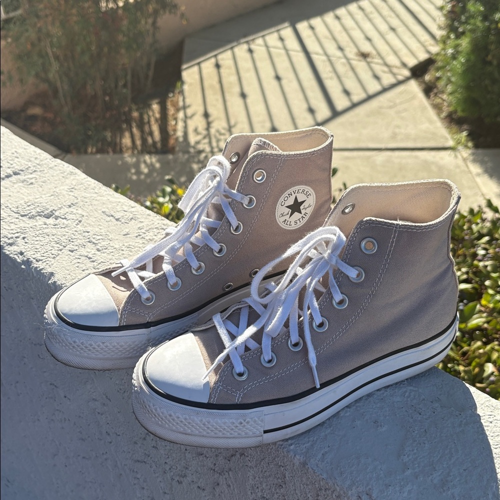Converse Women's High-Top Sneakers - Tan - Picture 2 of 5